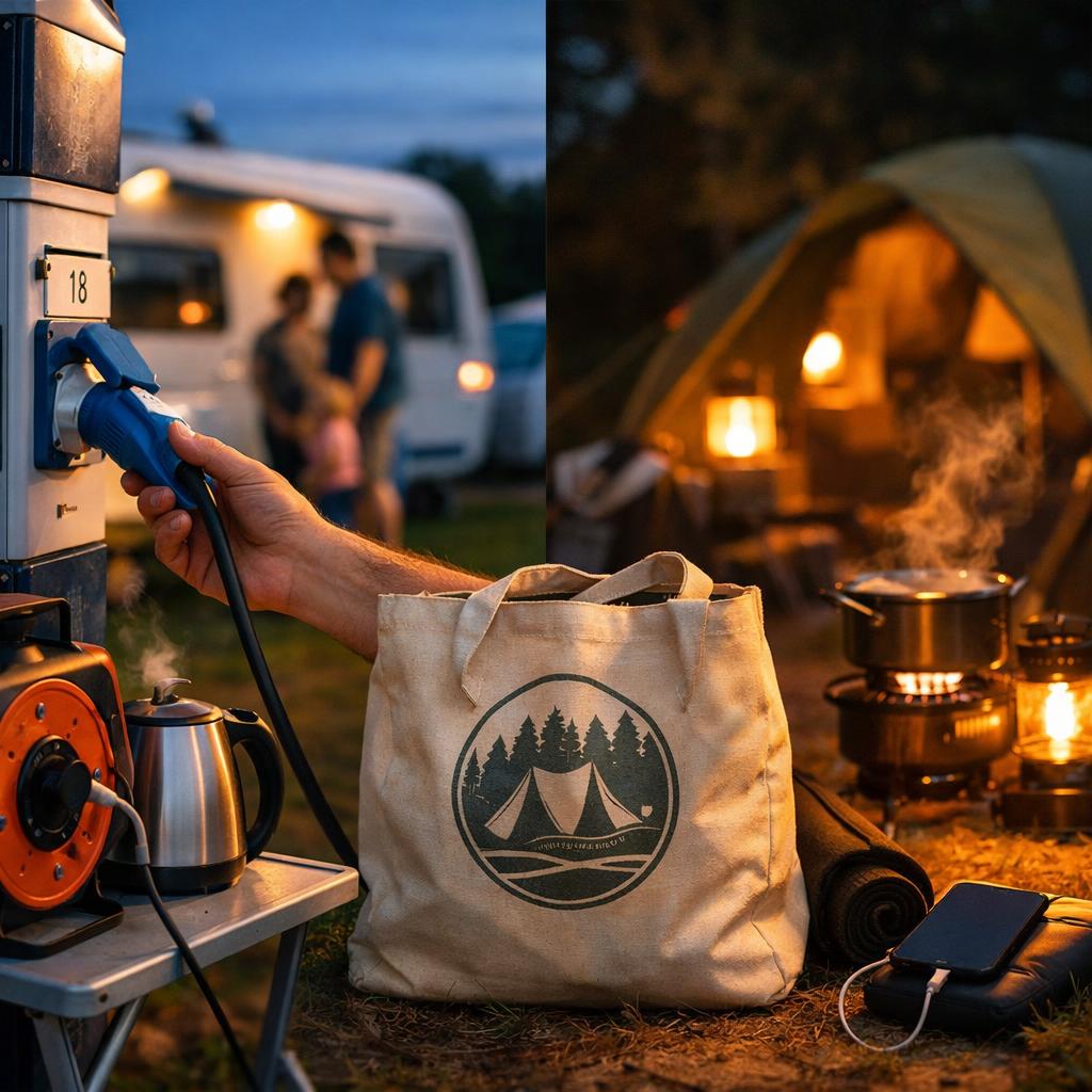 Electric vs non-electric pitches, camping shops Nottinghamshire