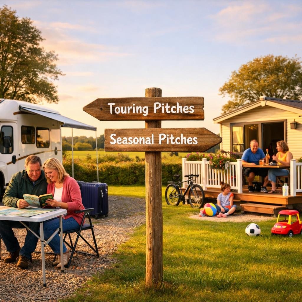 Touring and seasonal caravans side-by-side in Nottinghamshire