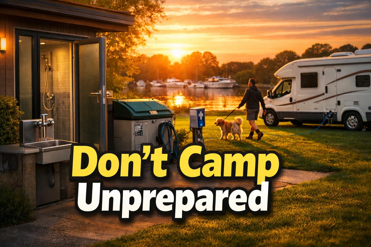 Facilities at Boatlane Camping: Showers, Toilets, Water, Waste, Dogs & Electric Hook-Up — campsite facilities